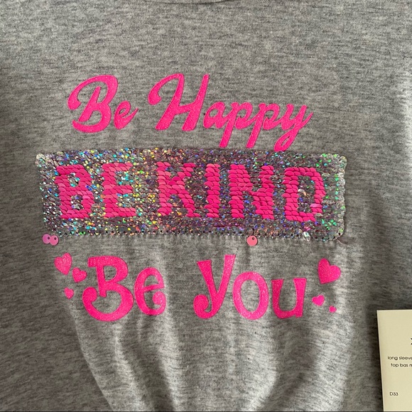 Btween Girl’s Long Sleeves Top Be Kind Sequin Flip with Scrunchy size4/5 - Picture 3 of 6
